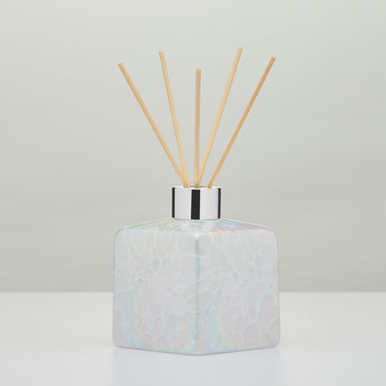White Square Reed Diffuser – Handcrafted Glass Bottle (No Oil)