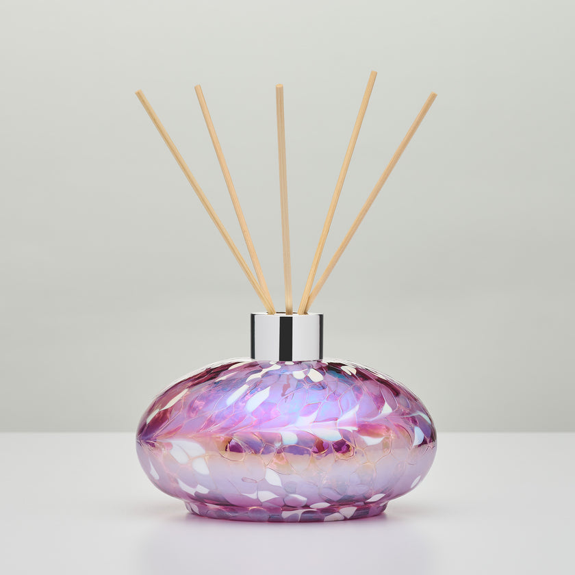 Violet Oval Reed Diffuser – Handcrafted Glass Bottle (No Oil)