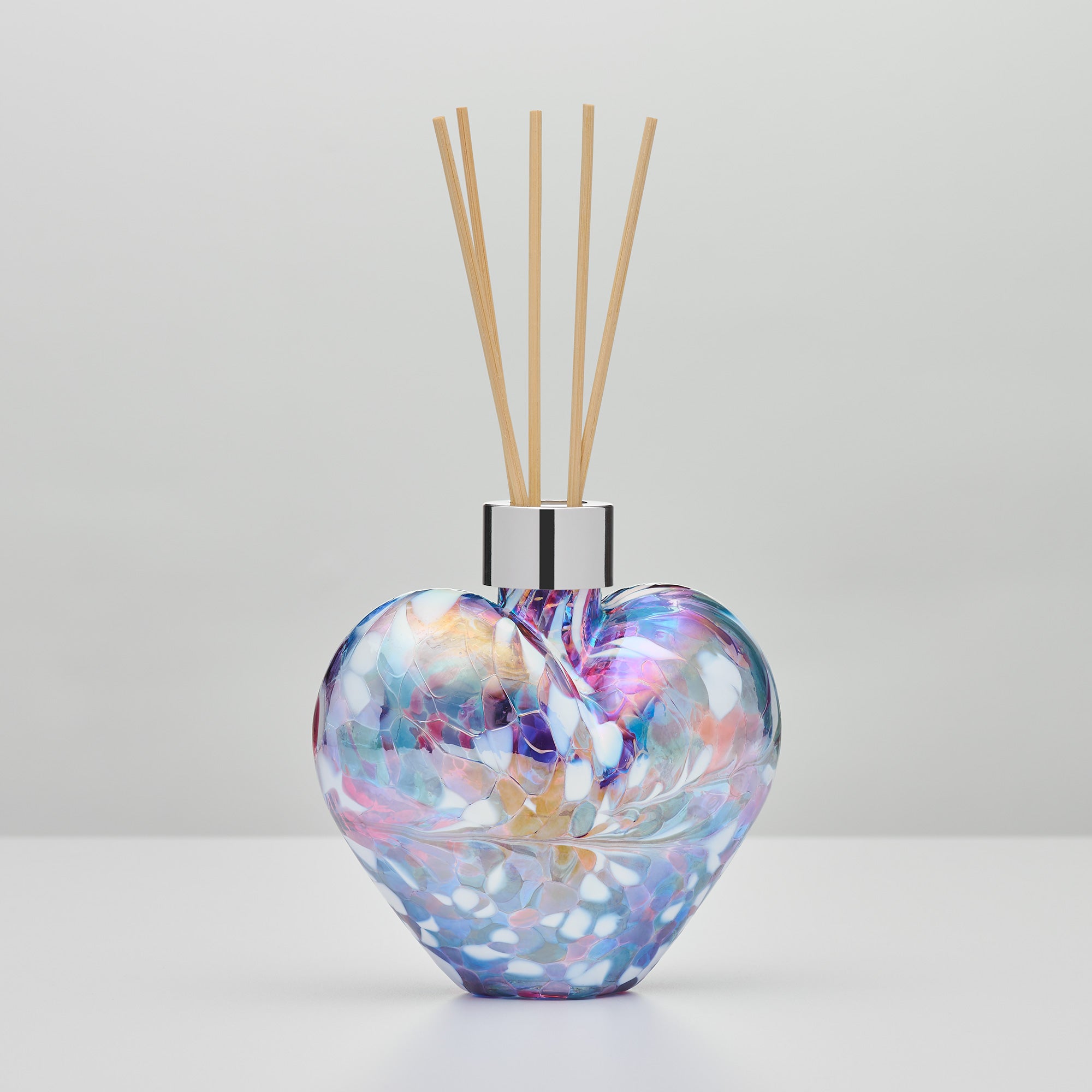 Blue & Pink Heart Reed Diffuser – Handcrafted Glass Bottle (No Oil)