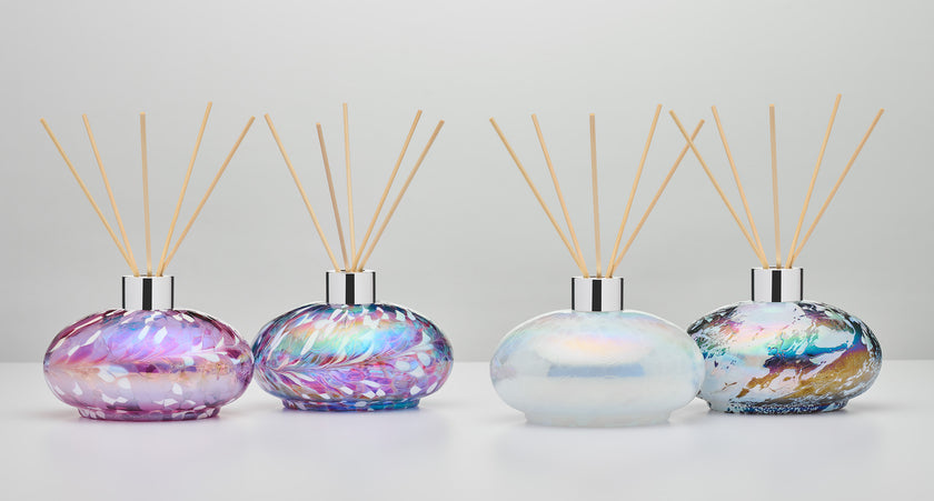 Violet Oval Reed Diffuser – Handcrafted Glass Bottle (No Oil)