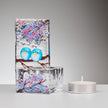 Fused Glass Tea Light Holder – Love Birds & Summer Blossom (Handmade)