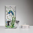 Fused Glass Tea Light Holder – Field Mouse & Bluebell (Handmade)