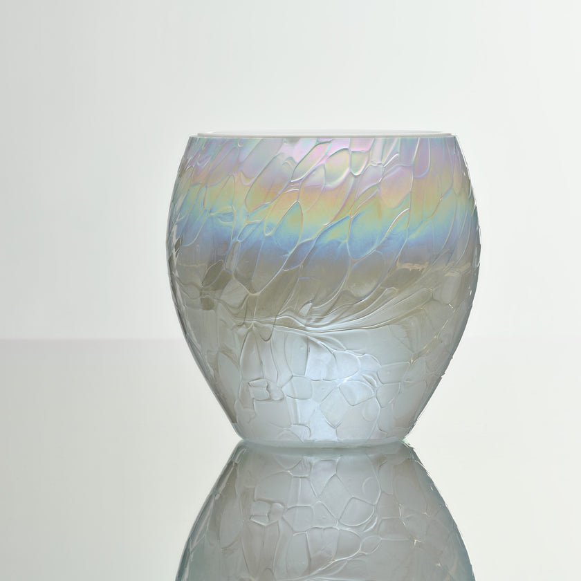 Self Watering Glass Plant Pot – White (Modern Indoor Planter)