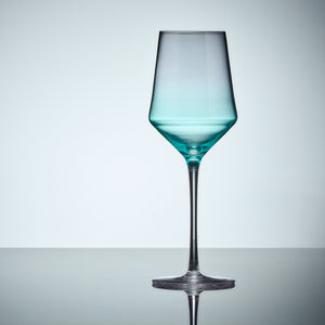 Set of 6 Wine Glasses - Ombre Design - Blue & Grey
