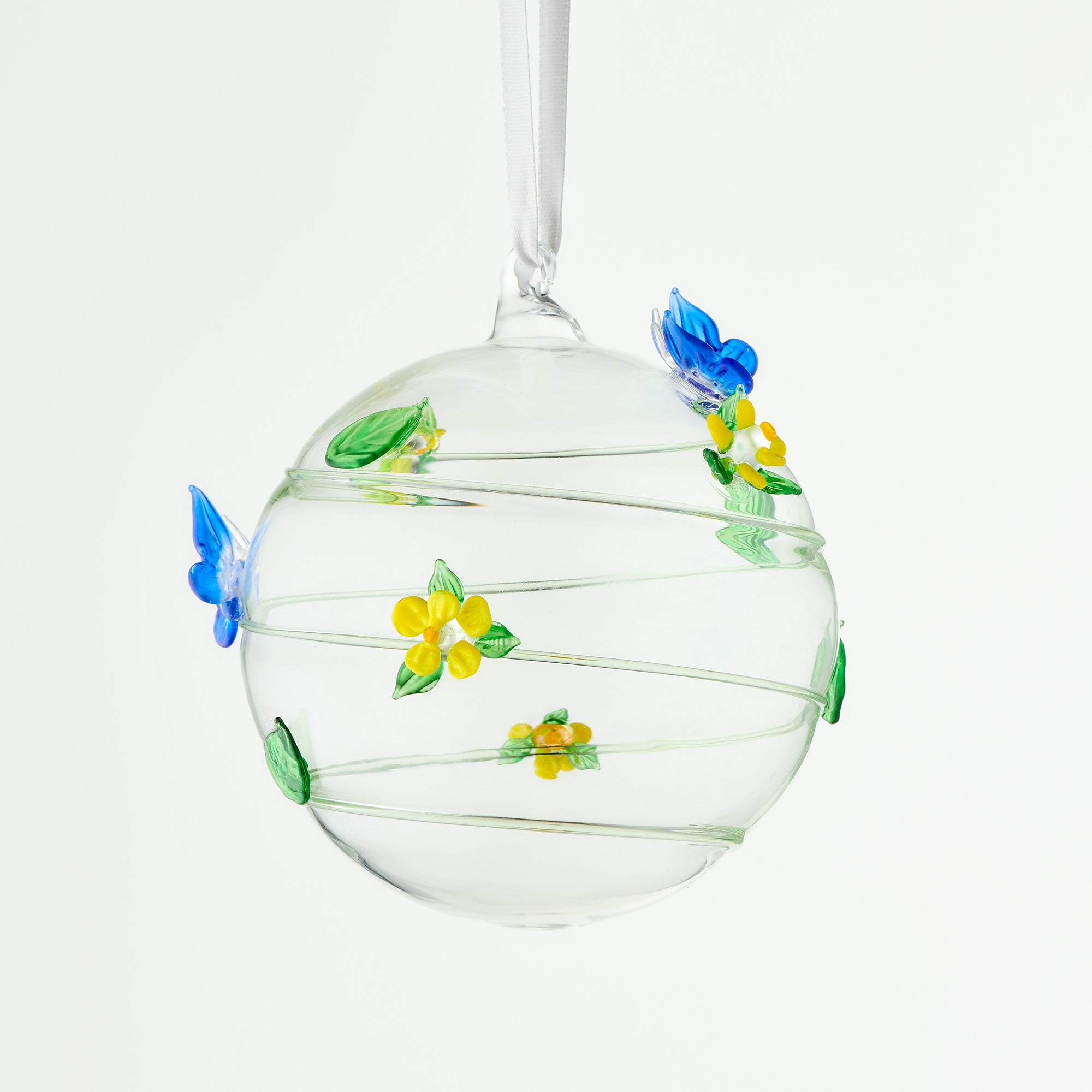 10cm Glass Globe – Wildlife Collection – Butterfly (Handcrafted Glass Ornament)