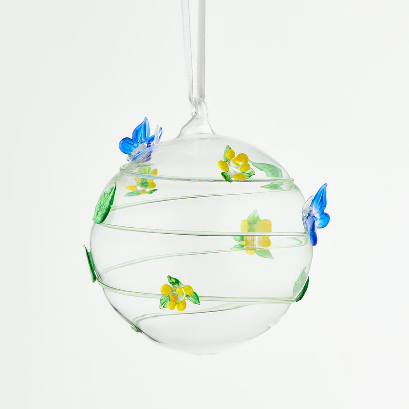 10cm Glass Globe – Wildlife Collection – Butterfly (Handcrafted Glass Ornament)