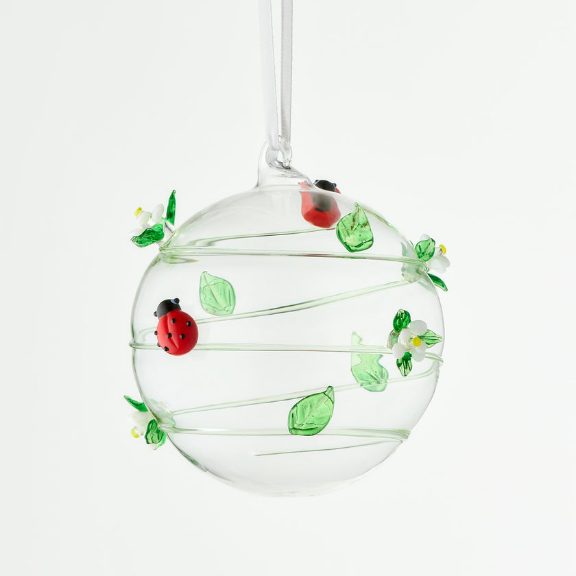 10cm Glass Globe – Wildlife Collection – Ladybird (Handcrafted Glass Ornament)