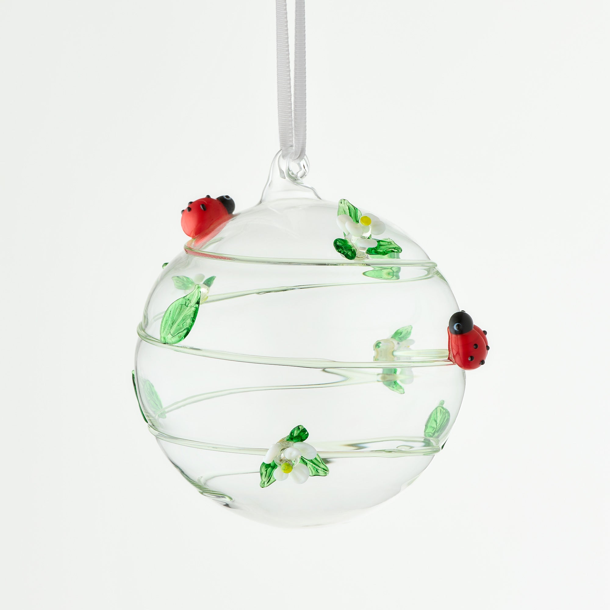 10cm Glass Globe – Wildlife Collection – Ladybird (Handcrafted Glass Ornament)