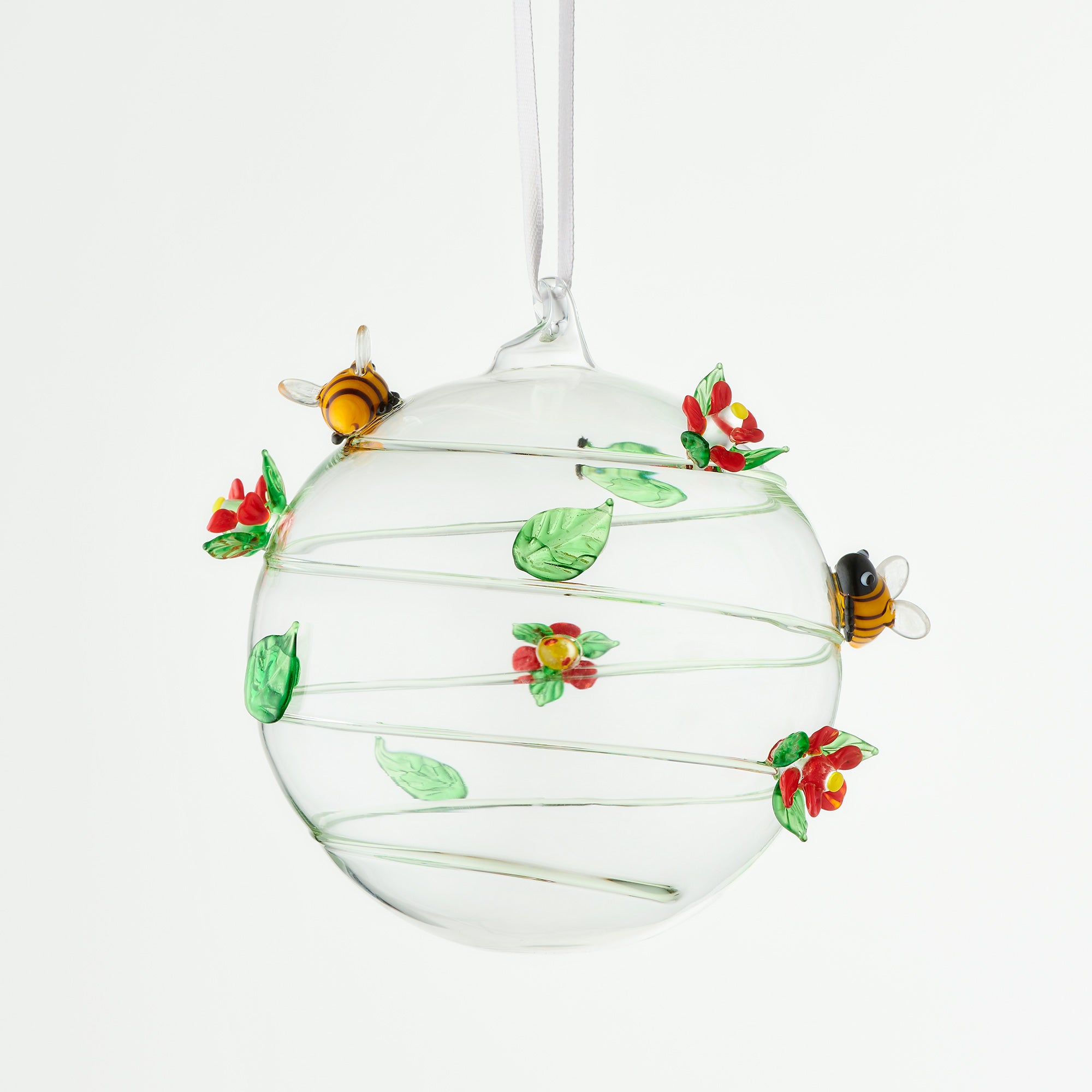 10cm Glass Globe – Wildlife Collection – Bumblebee (Handcrafted Glass Ornament)