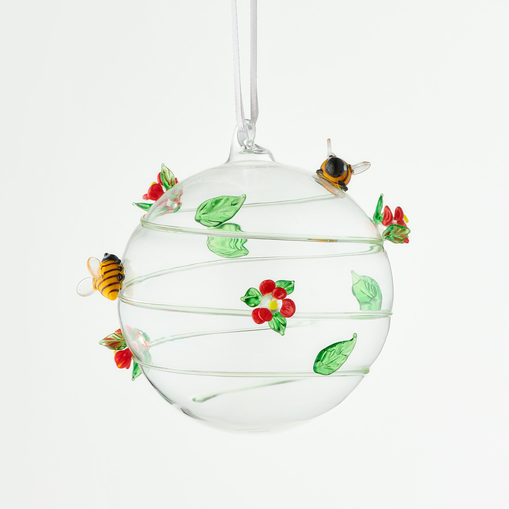 10cm Glass Globe – Wildlife Collection – Bumblebee (Handcrafted Glass Ornament)