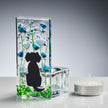 Handmade Fused Glass - Tea Light Holder - Dog - Forget Me Not