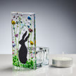 Handmade Fused Glass - Tea Light Holder - Hare - Summer Meadow