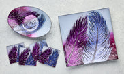 Square Plate - Whispering Feather - Violet