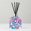 Blue & Pink Square Reed Diffuser – Handcrafted Glass Bottle (No Oil)