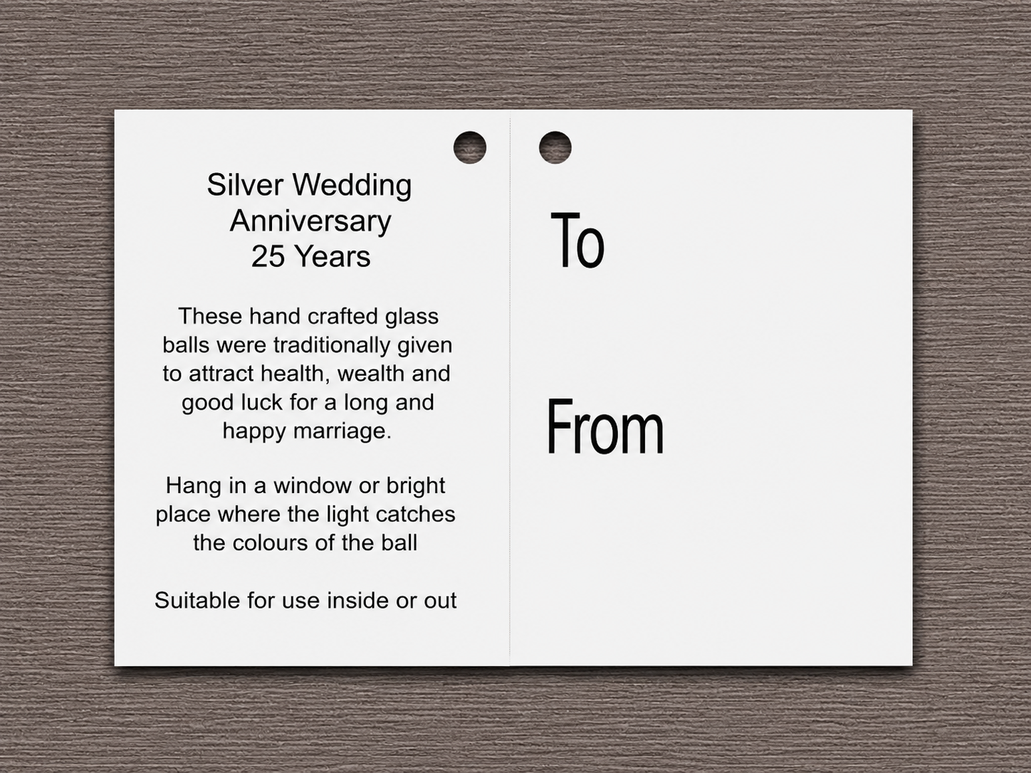 Silver Wedding Anniversary Gift Friendship Ball