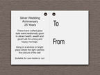 Silver Wedding Anniversary Gift Friendship Ball
