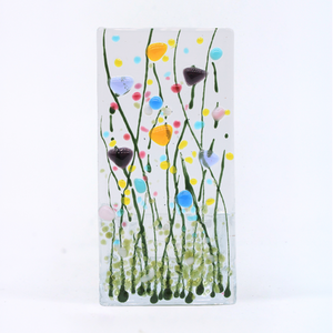 Handmade Fused Glass - Tea Light Holder - Summer Meadow