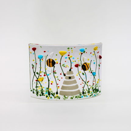 Handmade Fused Glass - Curve - Bumble Bee - Wildflower