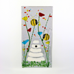 Handmade Fused Glass - Tea Light Holder - Bumble Bee - Wildflower