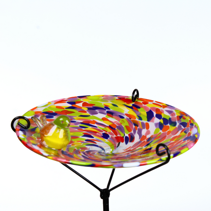 Multi Glass Bird Bath – Handcrafted Garden Ornament & Summer Gift