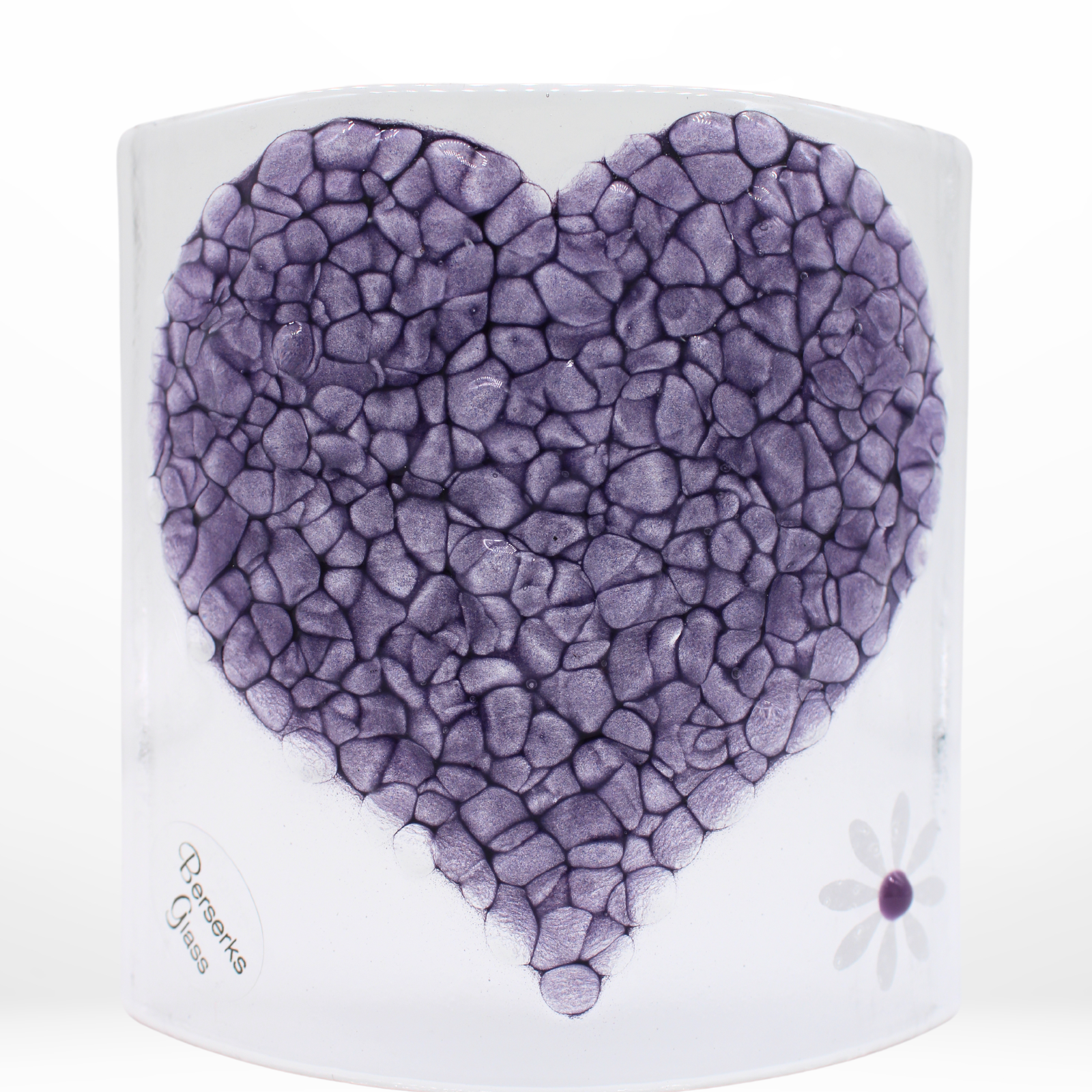 Glass Curve – Heart Shape in Purple (Handmade Decorative Ornament)