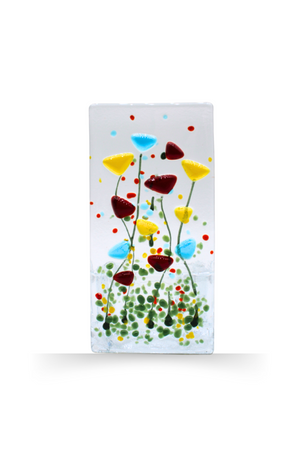Handmade Fused Glass - Tea Light Holder - Wildflower