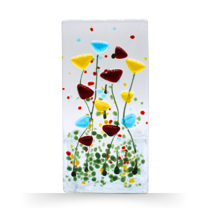 Handmade Fused Glass - Tea Light Holder - Wildflower