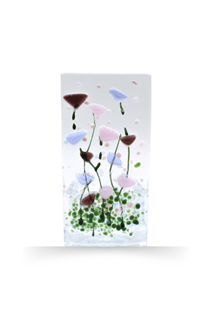 Handmade Fused Glass - Tea Light Holder - Violet