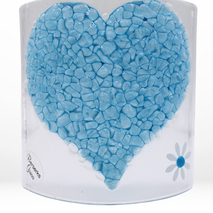 Glass Curve - Heart - Blue