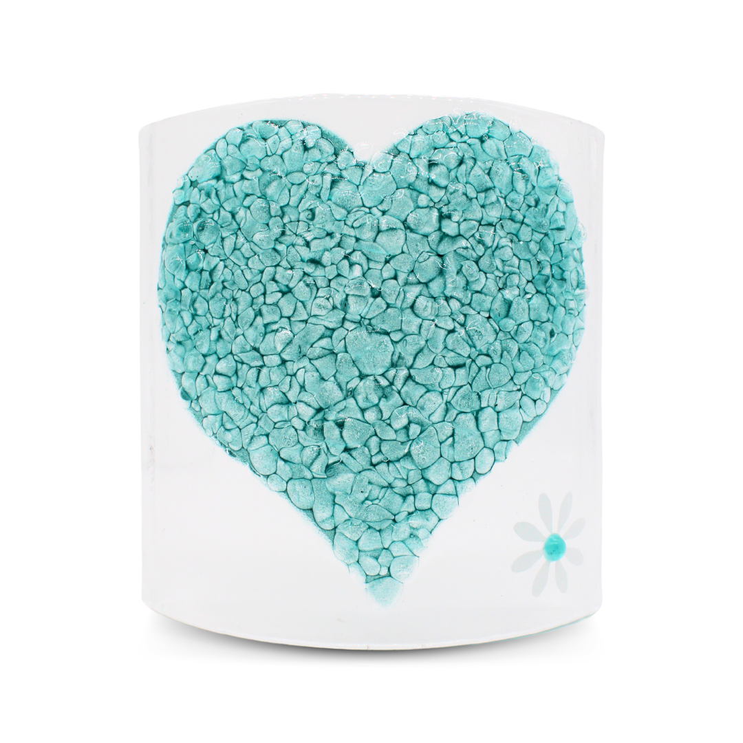 Glass Curve – Heart Shape in Jade (Handmade Decorative Ornament)