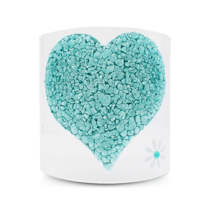 Glass Curve – Heart Shape in Jade (Handmade Decorative Ornament)