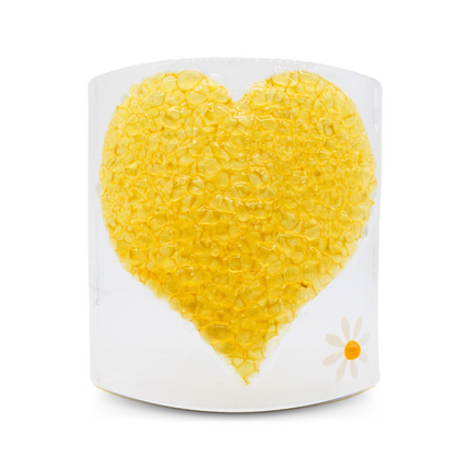 Glass Curve - Heart - Yellow