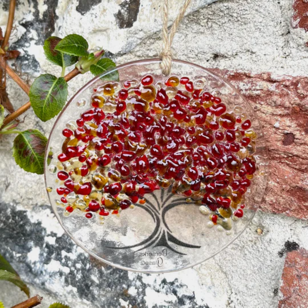 Glass Hanging - Seasons - Autumn Red