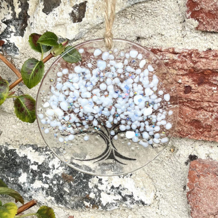 Glass Hanging - Seasons - Winter White