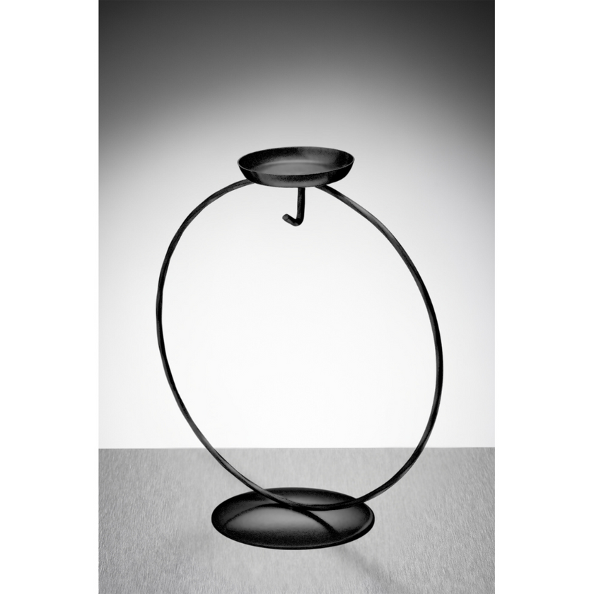 Black Circular Display Stand with Tea Light Holder – For Glass Ornaments
