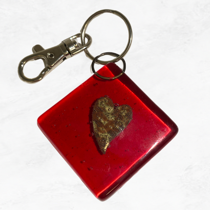 Heart Key Ring - Red