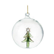 Glass Bauble with Green Christmas Tree | Hanging Ornament