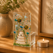 Handmade Fused Glass - Tea Light Holder - Bumble Bee - Forget Me Not
