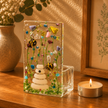 Fused Glass Tea Light Holder – Bumble Bee & Summer Meadow (Handmade)