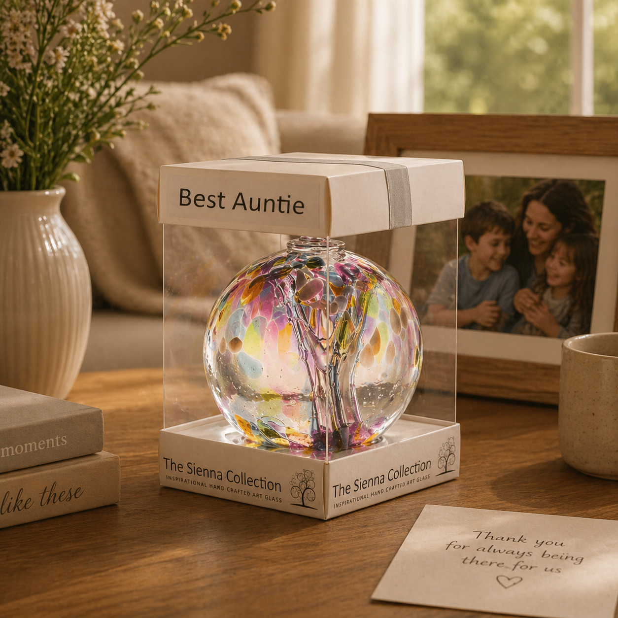 10cm Spirit Ball - Best Auntie - Multicoloured Pink