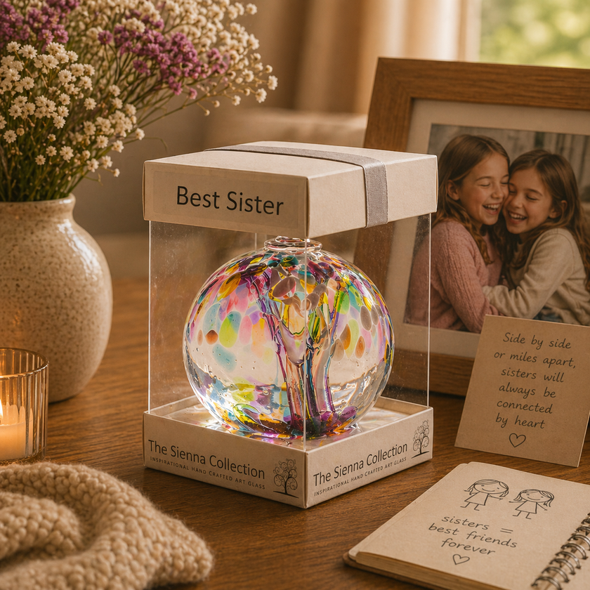 10cm Spirit Ball - Best Sister - Multicoloured Pink