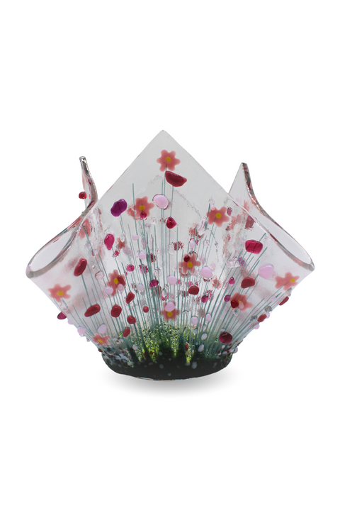 Handmade Fused Glass - Blooming Small Tealight