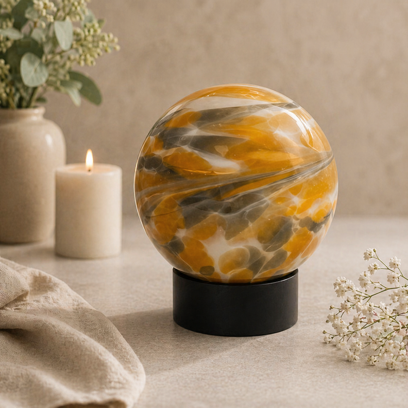 Pet Urn - 15cm Sphere - Brown