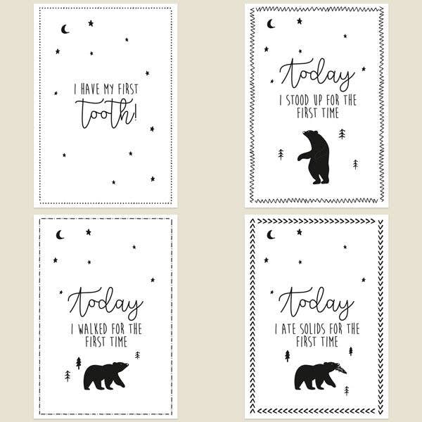 Baby Milestone Cards Phrases - Pack of 12 - The Adventure Begins