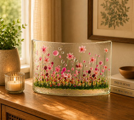 Handmade Fused Glass - Blooming Curve by Pam Peters Designs