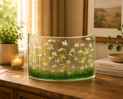 Handmade Fused Glass - Daisy Curve By Pam Peters Designs