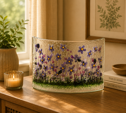 Handmade Fused Glass - Violet Curve by Pam Peters