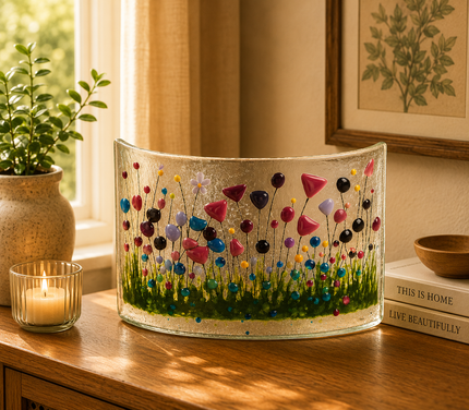 Handmade Fused Glass - Wildflower Curve By Pam Peters Designs
