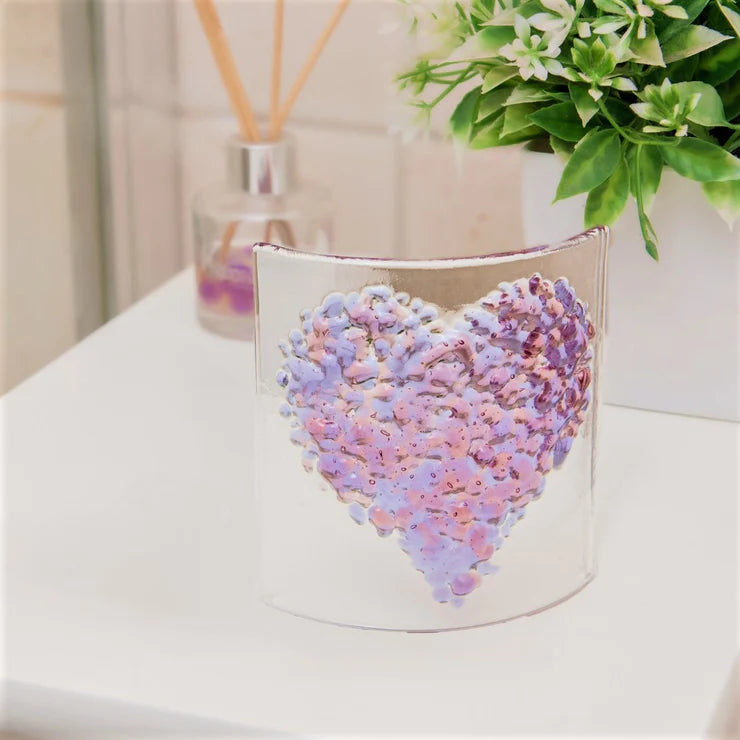 Glass Curve – Heart Shape in Lavender (Handmade Decorative Ornament)