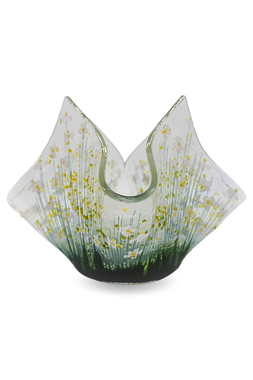Handmade Fused Glass Small Tealight Holder – Daisy Design